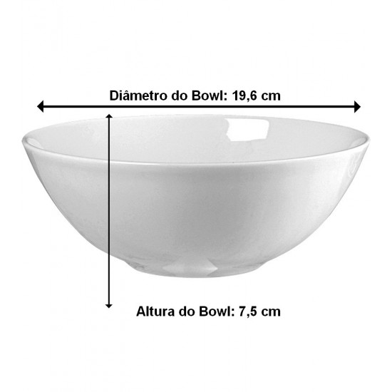 Bowl 19,6cm 1100ml Paula Porcelana Tramontina